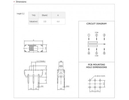 YSS-1202A Slide Sw