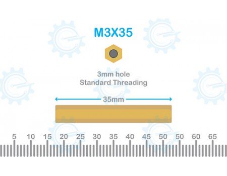 Brass Stud M3X35 Brass Stud M3X35