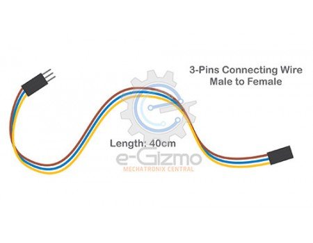 Male to Female 3-Pins Connecting Wire 40cm