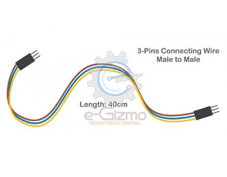 Male to Male 3-Pins Connecting Wire 40cm Male to Male 3-Pins Connecting Wire 40cm