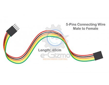 Male to Female 5-Pins Connecting Wire 40cm