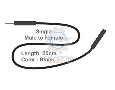 Male to Female Single Connecting Wire 20cm Black
