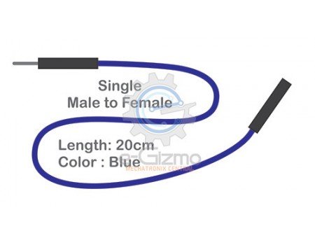Male to Female Single Connecting Wire 20cm Blue