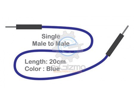 Male to Male Single Connecting Wire 20cm Blue