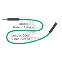 Male to Female Single Connecting Wire 20cm Green