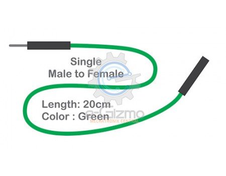 Male to Female Single Connecting Wire 20cm Green