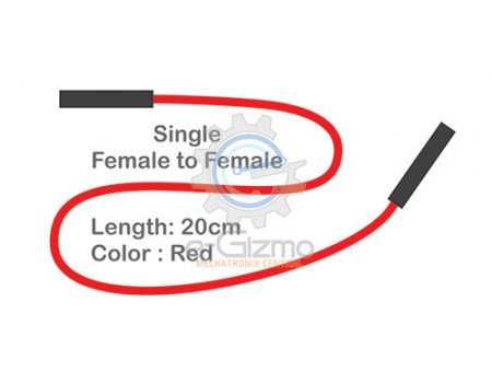 Female to Female Single Connecting Wire 20cm Red