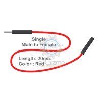 Male to Female Single Connecting Wire 20cm Red