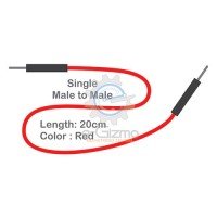 Male to Male Single Connecting Wire 20cm Red