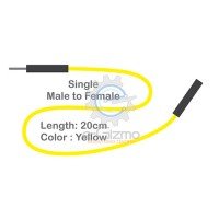 Male to Female Single Connecting Wire 20cm Yellow