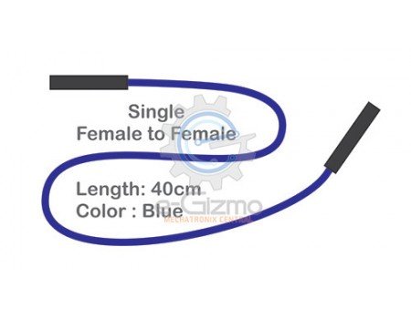 Female to Female Single Connecting Wire 40cm Blue