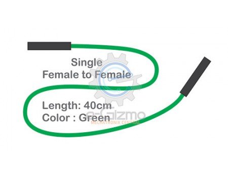 Female to Female Single Connecting Wire 40cm Green