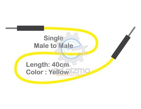Male to Male Single Connecting Wire 40cm Yellow