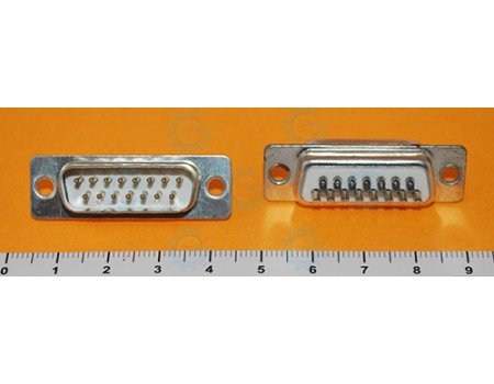 Male DB-15 Connector Straight