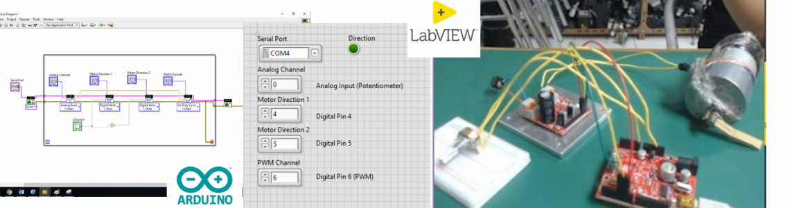 LabVIEW + gizDuino UNO-SE: Controlling a DC Motor with potentiometer using Hulkster Motor Driver LabVIEW + gizDuino UNO-SE: Controlling a DC Motor with potentiometer using Hulkster Motor Driver