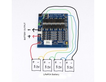 4S 30A LifePo4 BMS Protection and Charge Balancing Module 4S 30A LifePo4 BMS Protection and Charge Balancing Module