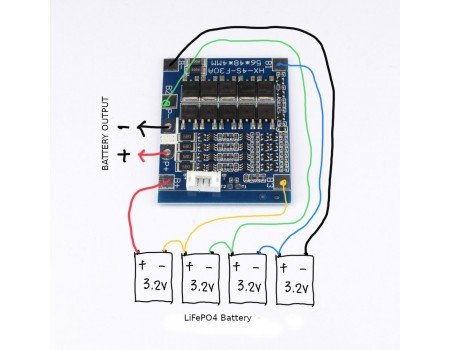 4S 30A LifePo4 BMS Protection and Charge Balancing Module