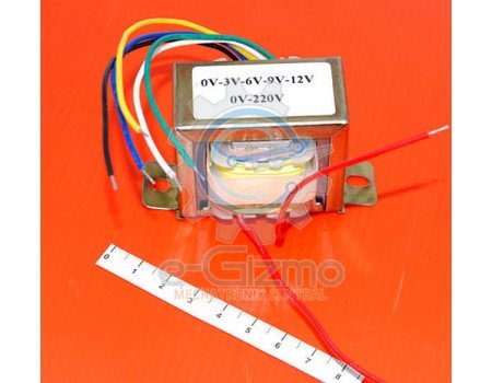 Transformer 3V-6V-9V-12V  220VAC