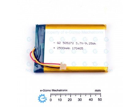 GZ 3.7V 2500mAh 9.25Wh Lithium Polymer LiPo Battery GZ 505272 [USED]