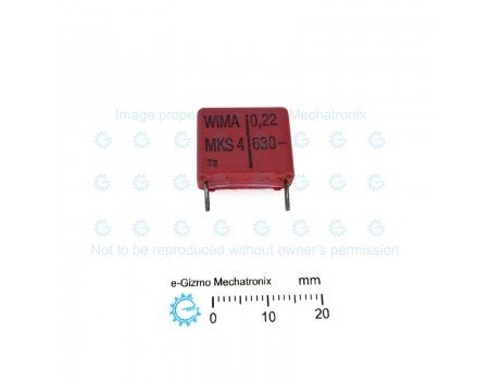 WIMA 220nF 0.22uF 630VDC MKS 4 Series PET Capacitor WIMA 220nF 0.22uF 630VDC MKS 4 Series PET Capacitor