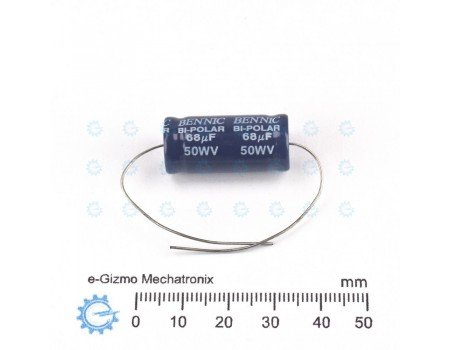Bennic Bipolar Acoustic Capacitor 68uF 50WV Axial ( Non Polarized ) Bennic Bipolar Acoustic Capacitor 68uF 50WV Axial ( Non Polarized )