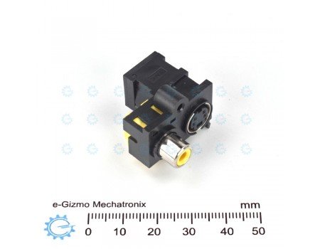 SMK 4-pin mini DIN + SPDT SW with RCA Jack PC Mount SMK 4-pin mini DIN + SPDT SW with RCA Jack PC Mount