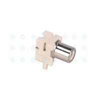 White PCB Mount RCA Socket Jack PC Solderable