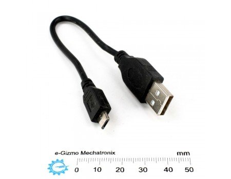 Short USB Cable Type A to micro 20cm Black for Charging and Dev boards Short USB Cable Type A to micro 20cm Black for Charging and Dev boards