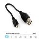 Short USB Cable Type A to micro 20cm Black for Charging and Dev boards Short USB Cable Type A to micro 20cm Black for Charging and Dev boards