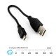 Short USB Cable Type A  to micro 20cm Black for Charging and Dev boards