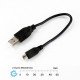 Short USB Cable Type A  to micro 20cm Black for Charging and Dev boards