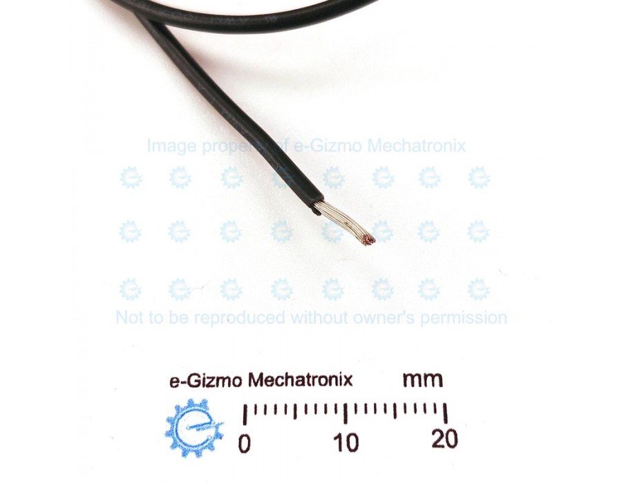 Hook up wire AWG18 Tinned Stranded Black (per Meter)