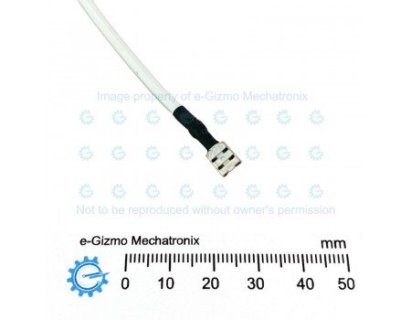 AWG18 x 130mm Wire with 4.8mm Female Spade Termination White AWG18 x 130mm Wire with 4.8mm Female Spade Termination White