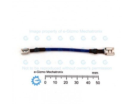 AWG18 x 50mm Wire with 4.8mm and 6.3mm Female Spade Termination Blue AWG18 x 50mm Wire with 4.8mm and 6.3mm Female Spade Termination Blue
