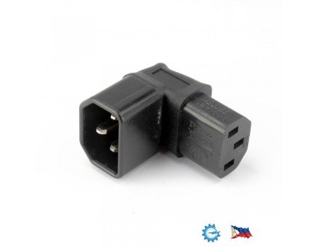 Right Angled M/F IEC 320 Adapter C14 to C13 AC 3 pins