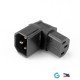 Right Angled M/F IEC 320 Adapter C14 to C13 AC 3 pins