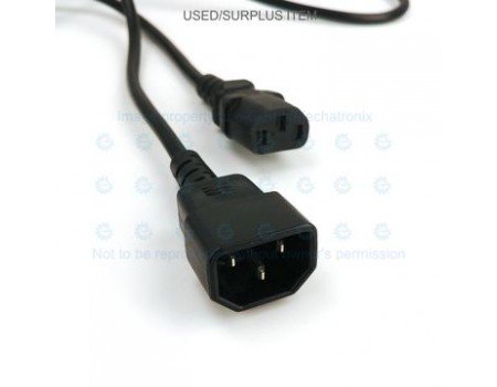 Heavy Duty AC Power Cord Extension C14 Male to C13 Female 10A 3CxAWG18 1.45M