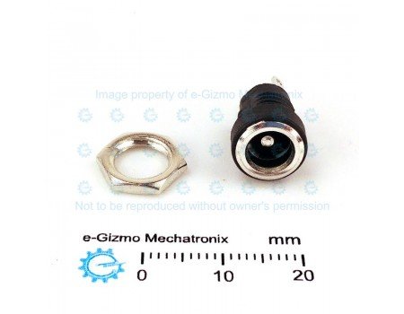 5x DC-022B Power Jack Female 5.5mm X 2.1mm – Chassis Mount Panel Nut DC Socket