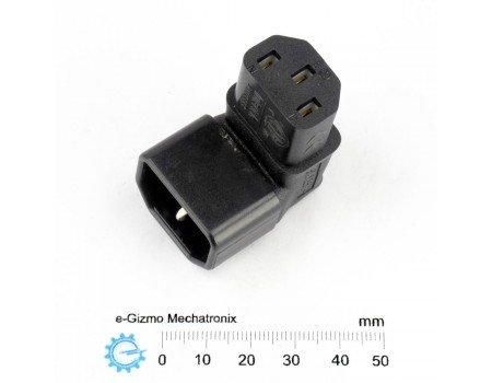 Right Angled M/F IEC 320 Adapter C14 to C13 AC 3 pins