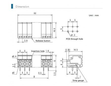 Sato PCB Screwless Terminal Block 12-poles 10A 5mm pitch ML-800-S1H-12P Sato PCB Screwless Terminal Block 12-poles 10A 5mm pitch ML-800-S1H-12P