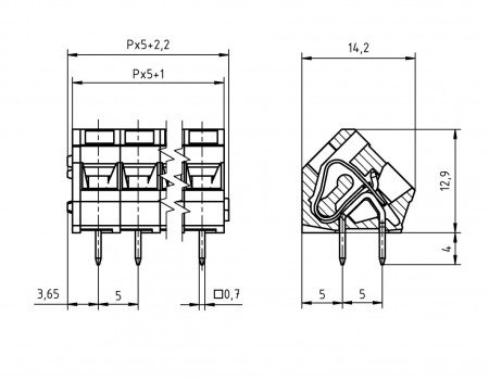 PTR Hartmann Terminal Block  AK3000 8pole 10A