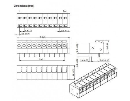 Wurth Elektronik 2-pole 5mm Screwless Horizontal Entry PCB Terminal Wurth Elektronik 2-pole 5mm Screwless Horizontal Entry PCB Terminal