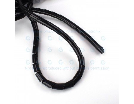 10Meters PE Spiral Cable Wire Wrap Organizer d12mm x 10M Black