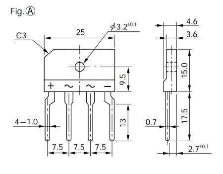 RBV-406 4A 600V Bridge Rectifier SIP