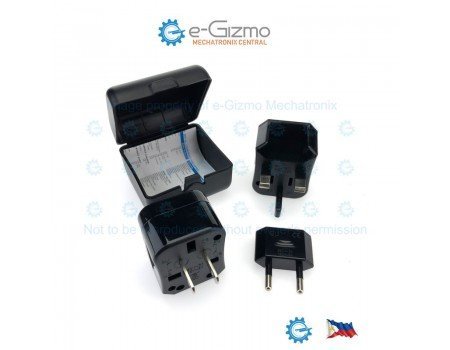 Three piece Travel Universal Plug Adapter with Case Three piece Travel Universal Plug Adapter with Case