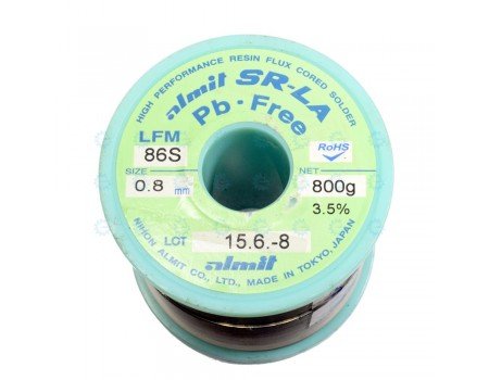 Almit SR-LA Lead Pb Free Solder Wire d0.8mm x 2 Meters RoHS Almit SR-LA Lead Pb Free Solder Wire d0.8mm x 2 Meters RoHS