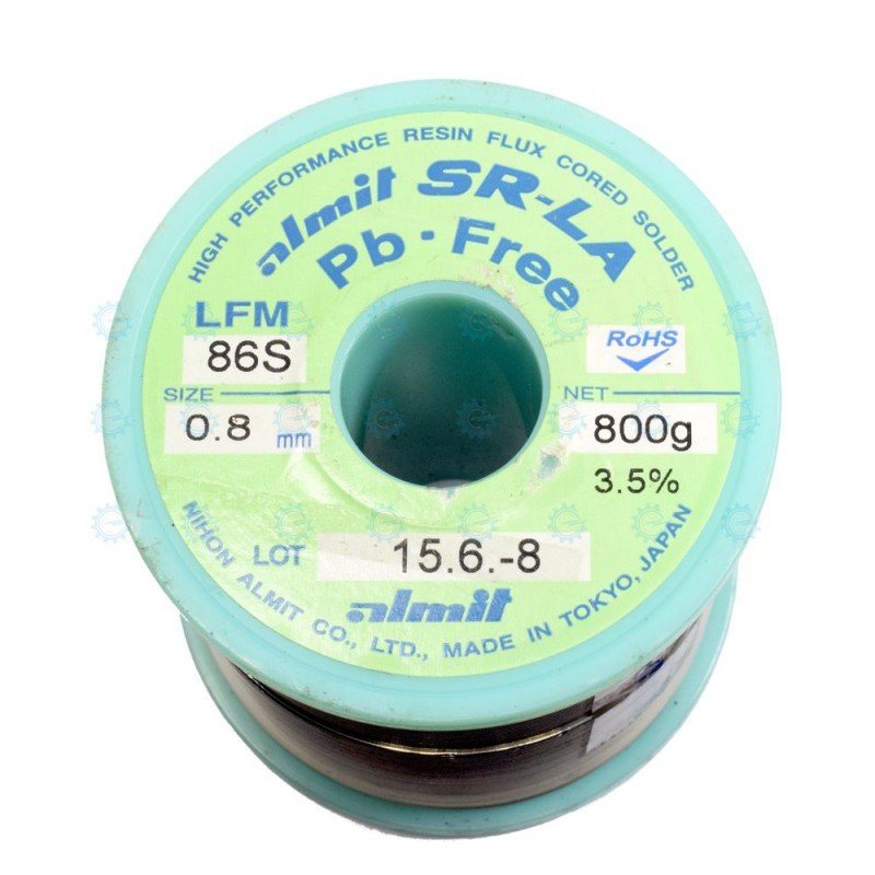 Almit SR-LA Lead Pb Free Solder Wire d0.8mm x 2 Meters RoHS