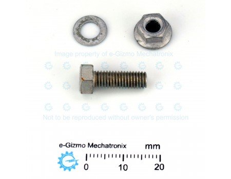 2 pcs M5 x 15mm Hex Bolt And Flange Nut + Washer set