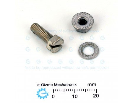 2 pcs M5 x 15mm Hex Bolt And Flange Nut + Washer set