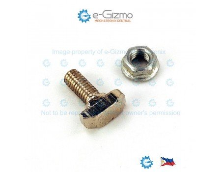 M6 x 15.5mm T Bolt and Nut for Linear Rail Aluminum Profile EU30 M6 x 15.5mm T Bolt and Nut for Linear Rail Aluminum Profile EU30